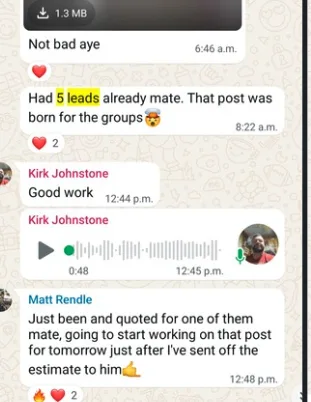 Tradesman testimonial: 5 leads already off one post